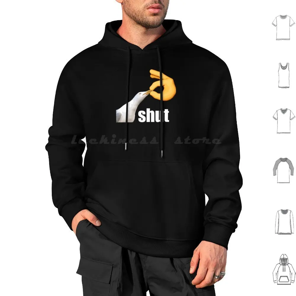 Shut Bird Seagull Inhale Gull Funny Meme Hoodies Long Sleeve Shut Meme Shut Meme Seagull Seagull Inhaling Seagull Shut