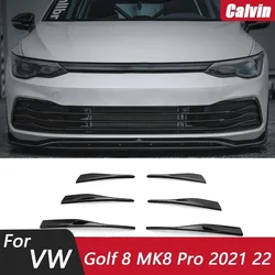 For Volkswagen Golf 8 MK8 Pro 2021 2022 ABS Bumper Bar Front Grill Exhaust Decorative Strips Sticker Body Kits Car Modification