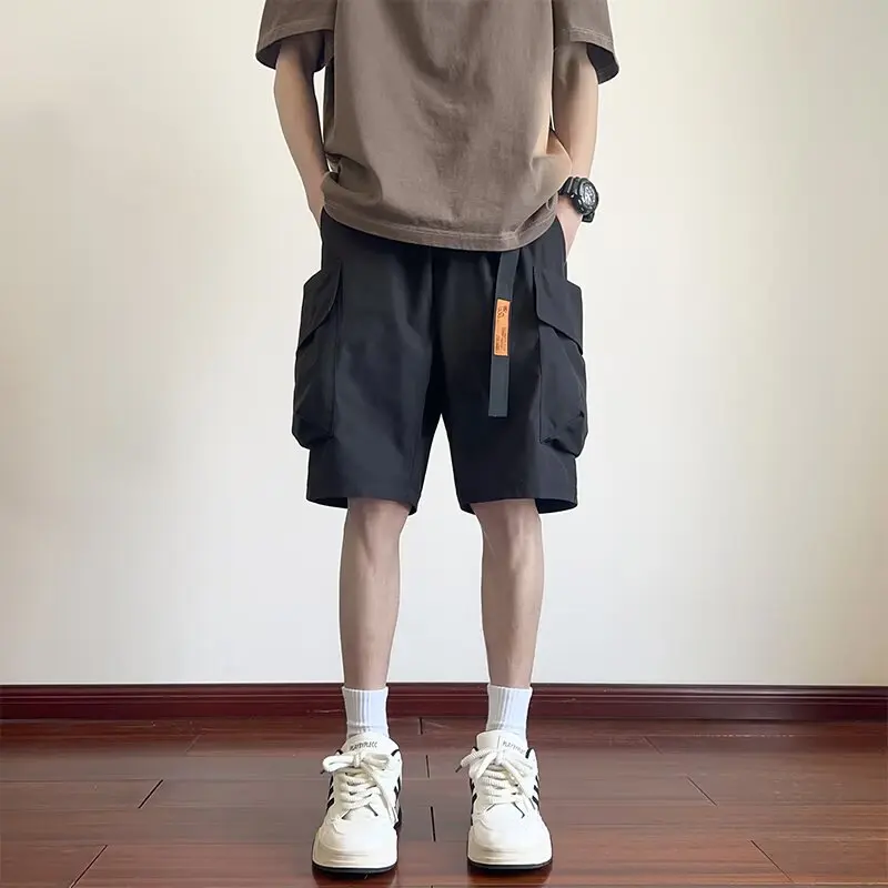 

Мужские летние тонкие спортивные шорты, большие свободные повседневные рабочие шорты в американском стиле High Street, прямые брюки с большими карманами