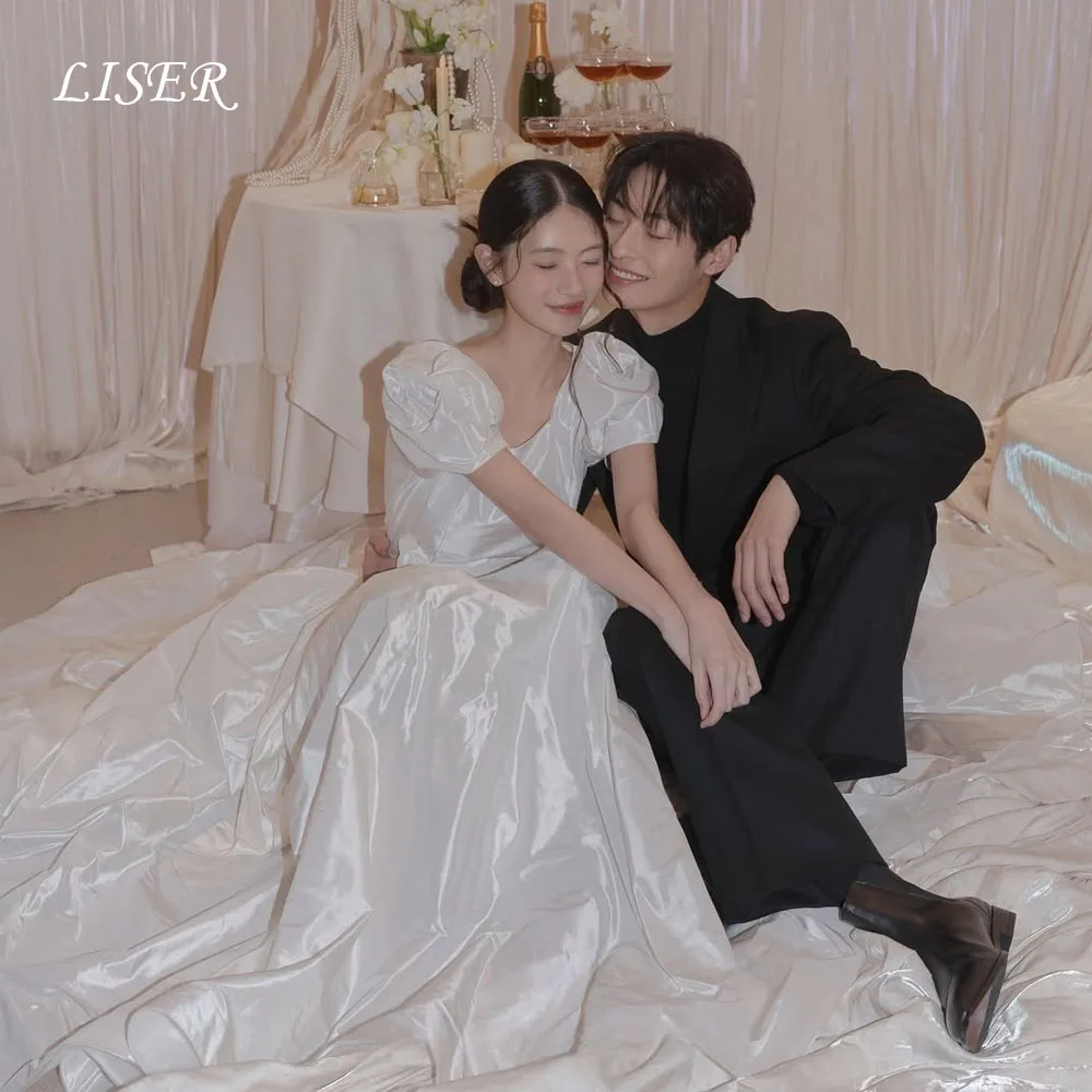 

Свадебные платья Liser O-Neck A-Line в корейском стиле из тафты и шелка для фотосессий, на заказ, нежные и очаровательные.