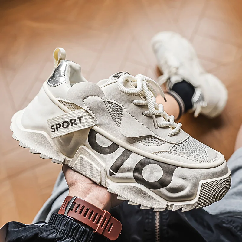 حجم كبير 47 48 أحذية رجالية عصرية تنفس شبكة أحذية رياضية سميكة سوليد مريحة احذية الجري للرجال أحذية تنس أحذية رياضية #4
