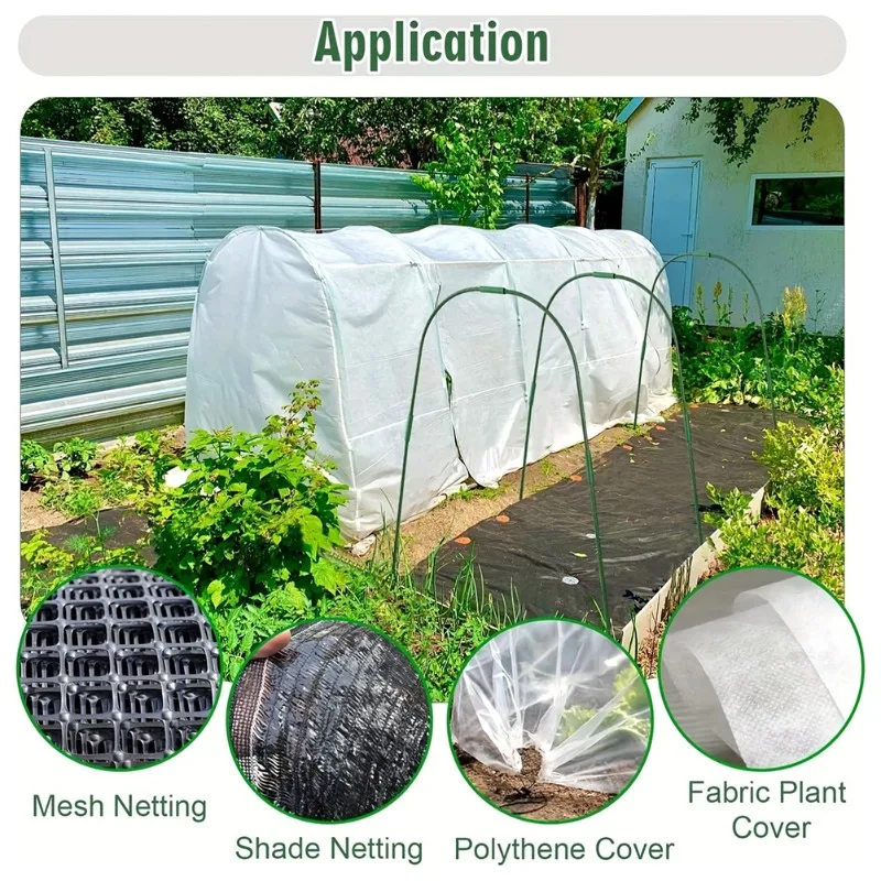 DT81 Garden Arch Kit for Vegetable Planting - Easy Setup Greenhouse for Raised Beds Row Cover Garden Fabric