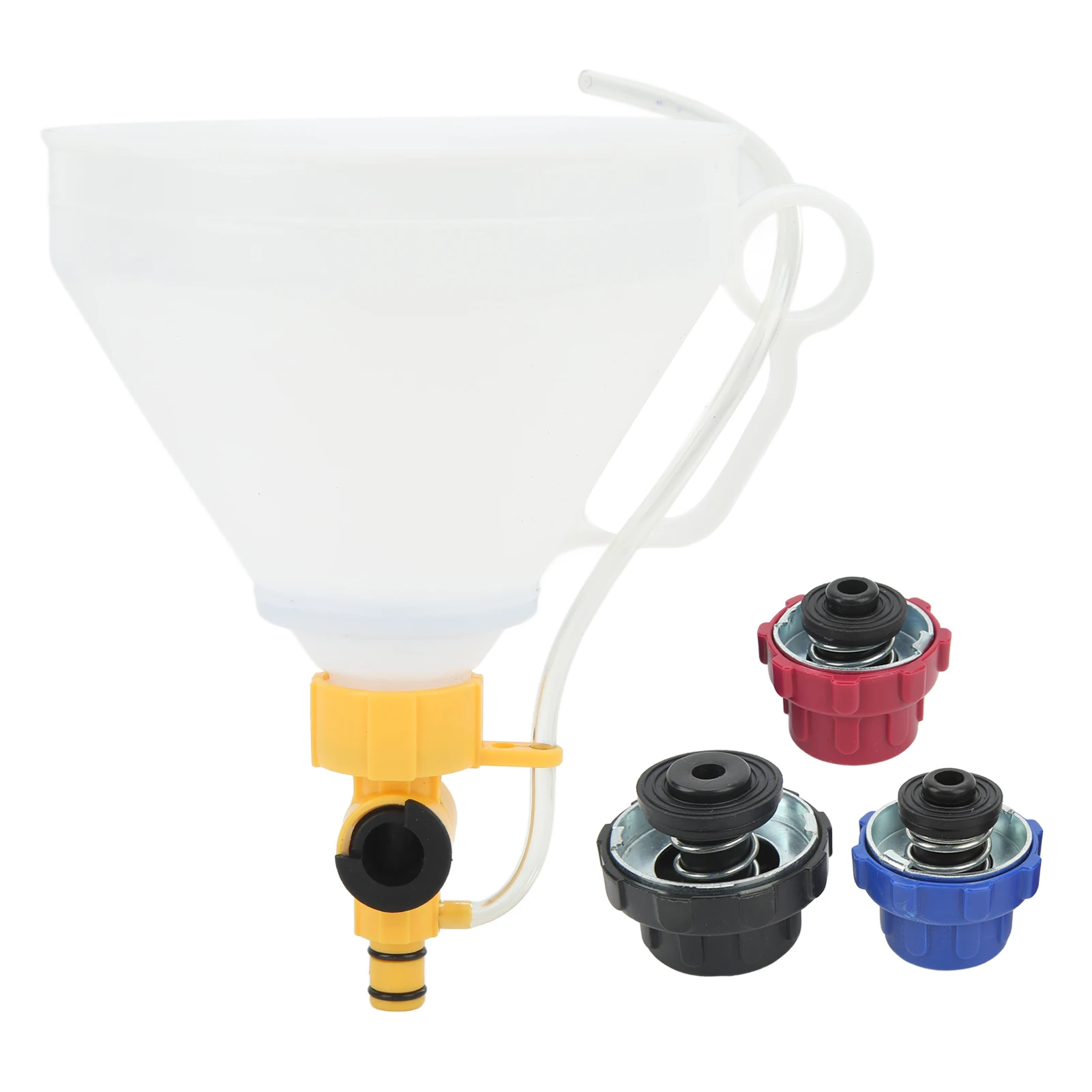 Coolant Refilling Funnel Leakage Proof Engine Coolant Filling Kit Anti Break Spill Proof Easy  with 3 Adapters for Car