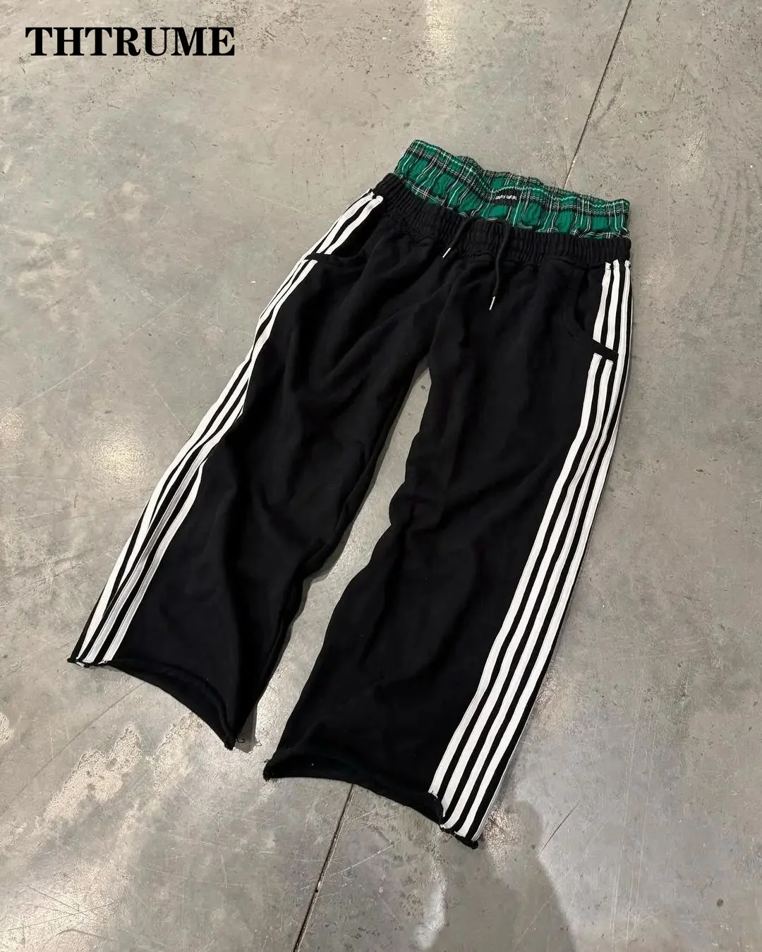 

Y2K Vintage Women Pants Casual Simple Striped Loose Straight High Street Hip Hop Pant Casual Oversized High Waist Chic Trousers