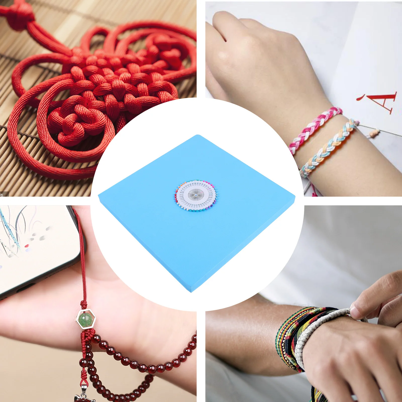 

1Set Kumihimo Disk Square 25cm Dense Board Positioning Pin Bracelet Knitting Tool DIY Weaving Disk Craft Accessories