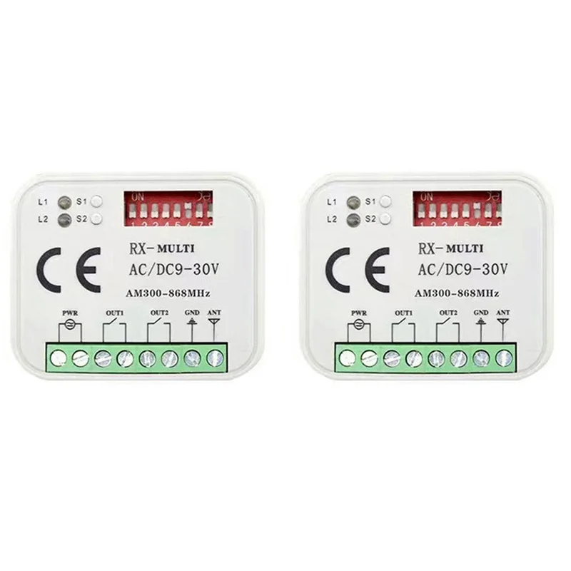 

ABVO-2X Приемник голосового дистанционного управления гаражными воротами 2-канальный контроллер-переключатель для передатчика RX Многочастотный 300-900 МГц
