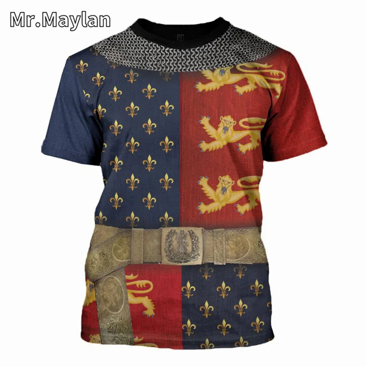 Medieval Knights Armor Cosplay Costume Tshirt 3D Men T shirt Vintage Fashion Short Sleeve Shirt Summer Streetwear Unisex Tee-004