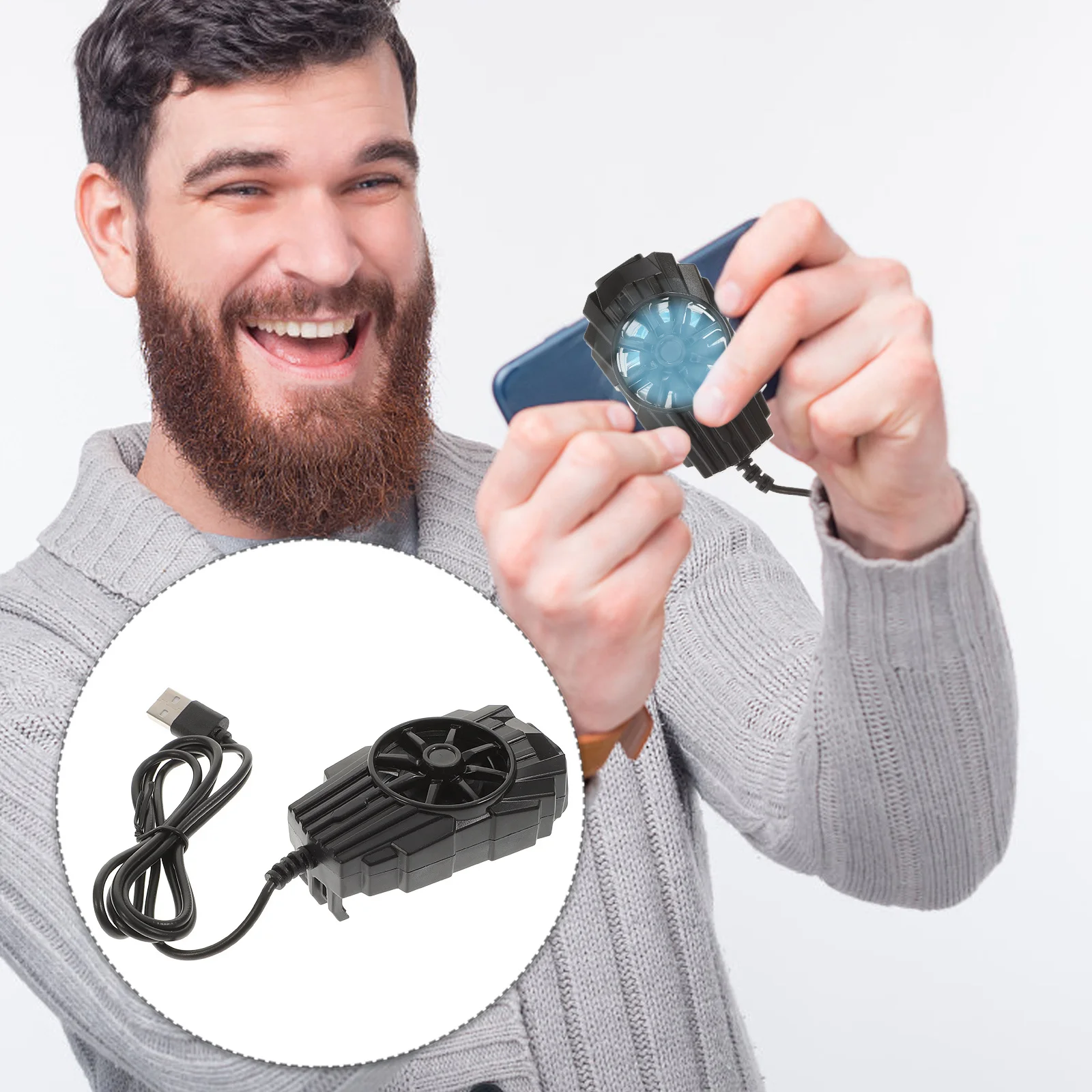 

Phone Cooler Fan Super Silent For 4.7-7.5 Inch Mobile Phones Game Live Streaming Heat Dissipation Bracket Usb Gadgets