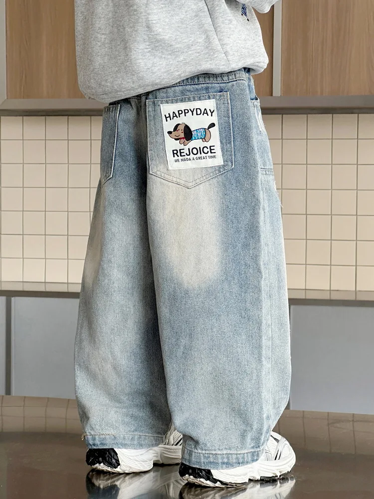 

Новые модные джинсы для мальчиков, джинсовые брюки с рваными элементами, прямые детские штаны для детей 2-11 лет, повседневные и модные детские брюки с пэчворком