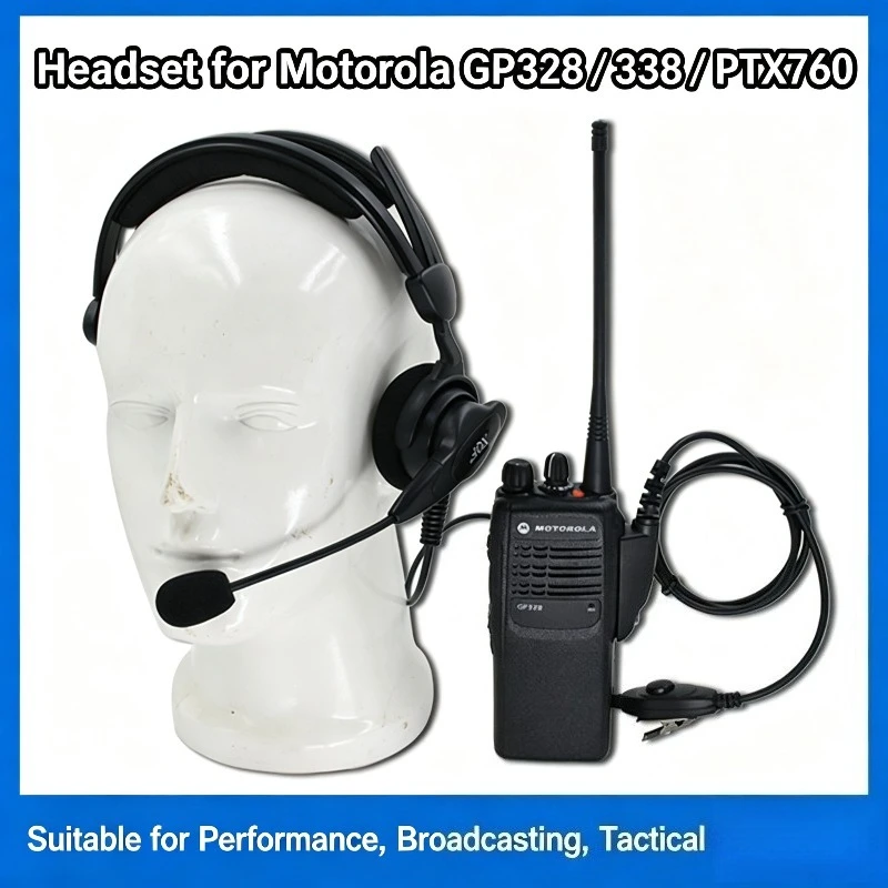 Compatible with Motorola GP328, GP338, and PTX760 single-sided tactical headsets for performances and combat