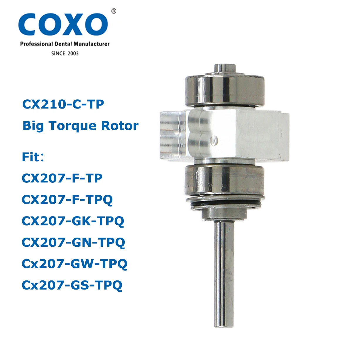 COXO Dental turbina cartuccia rotore d'aria per originale YUSENDENT CX207 fibra ottica LED manipolo ad alta velocità accessori dentali