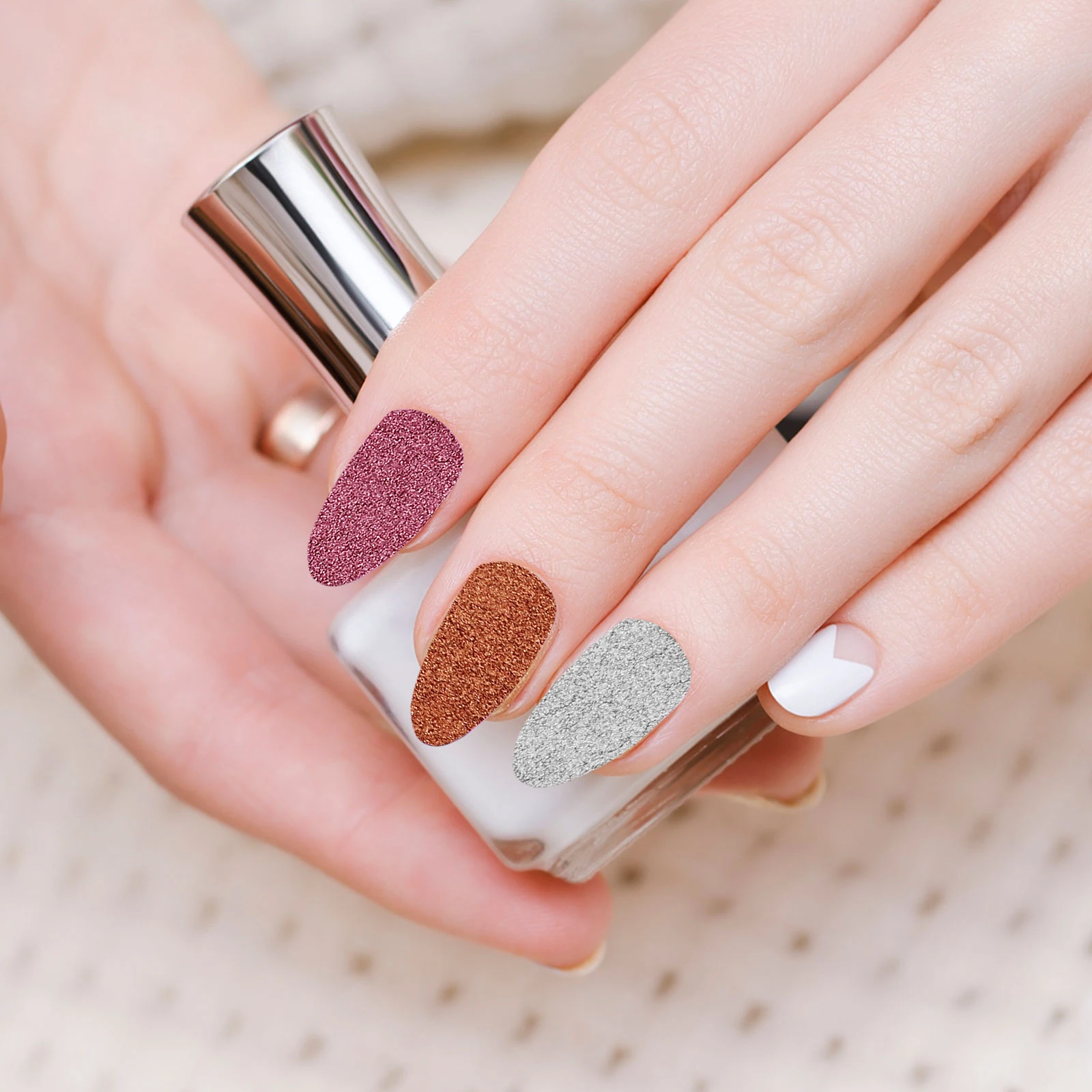 

Nail Glitter Diamonds Powder Combination Crystal Reflective Dipping Plastic for Nails