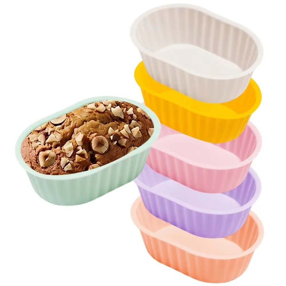 Non Stick Muffin Cupcake Baking Mold Reusable Food Grade Silicone Oval Silicone Cake Mold Easy Demold DIY Baking Craft