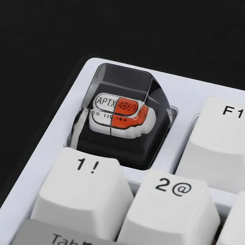 Detective Conan APTX4869 Capsule Resin Custom Artisan Keycap Mechanical Keyboard Point Keycap PC Gaming Keyboard Collect Gift