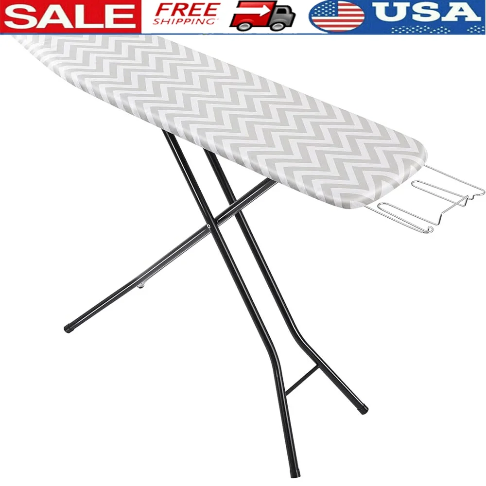 

Полноразмерная гладильная доска, 4-ножка, регулируемый складной чехол с шевроном, легкий, прочный, легко хранить