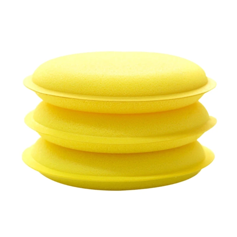 12Pcs 10cm Car Waxing Sponge Round Applicator Easy Cleaning Leather Polish Pad Foam Microfiber Universal Washable