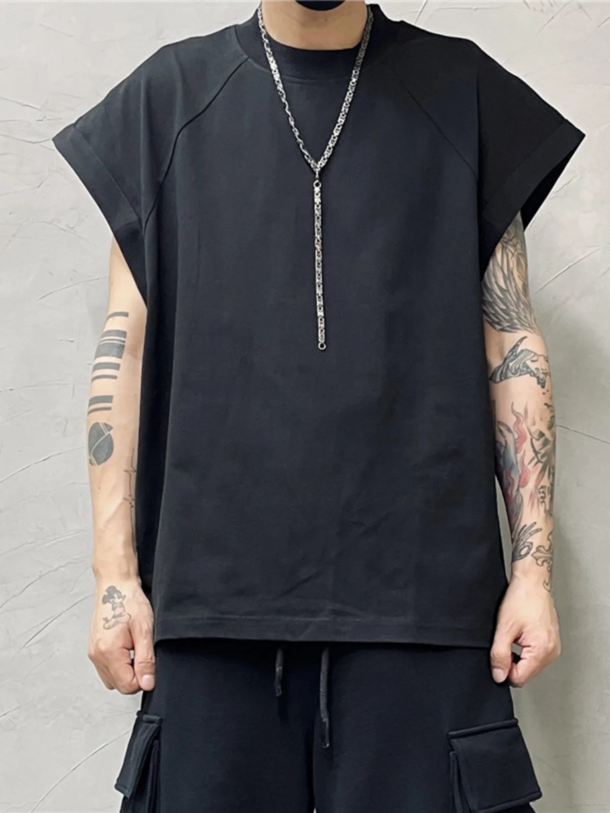 

High Quality Stitching Fashion Casual Sleeveless T-shirt