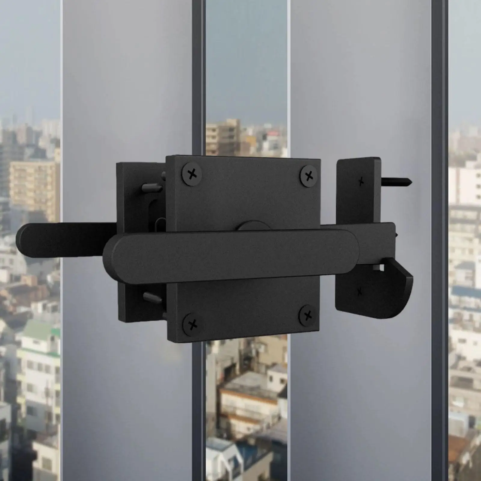 Double Side Gate Latch Swinging Door Latch Gate Hardware Heavy Duty for Terrace Balcony Garage Pool Gate Outdoor Fence