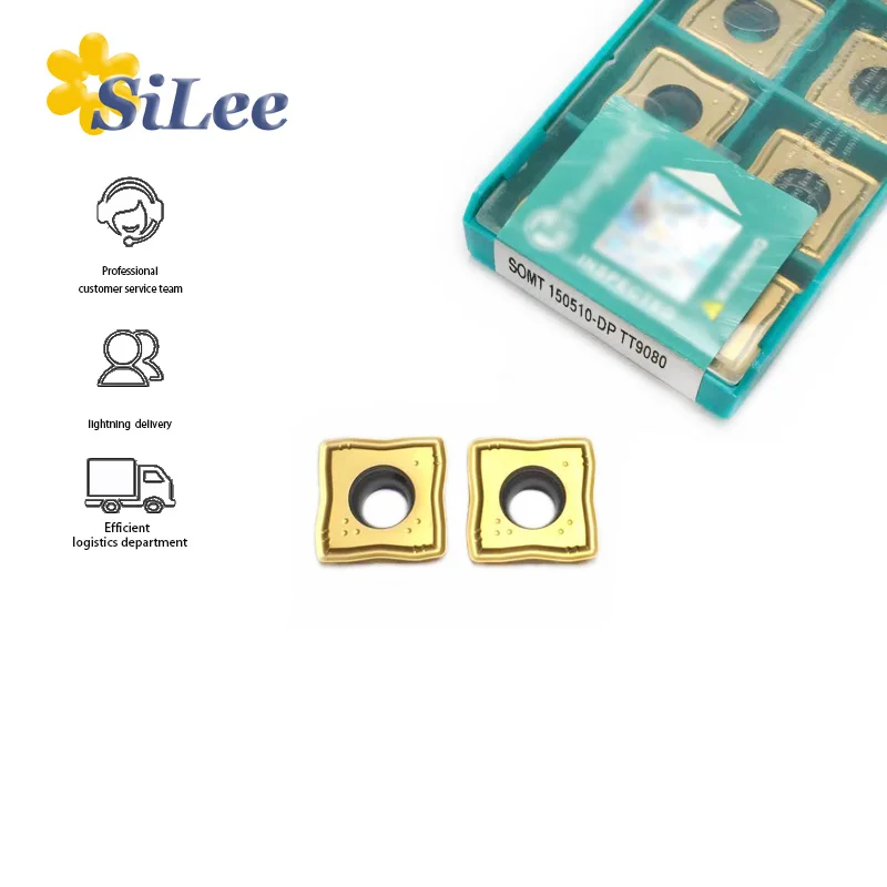 

SOMG150510-DP 10pcs Carbide Insert CNC Lathe Turning Blade Cutting Tool Milling Cutter Processing golden steel parts