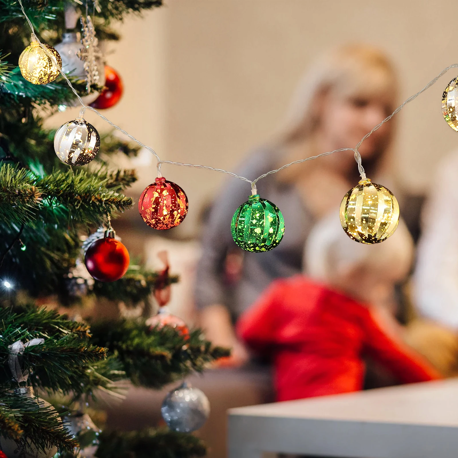 

1pc Colorful String Lamp Christmas Ball Light Party Decoration Festive Hanging Lights Warm Atmosphere Festival Lights