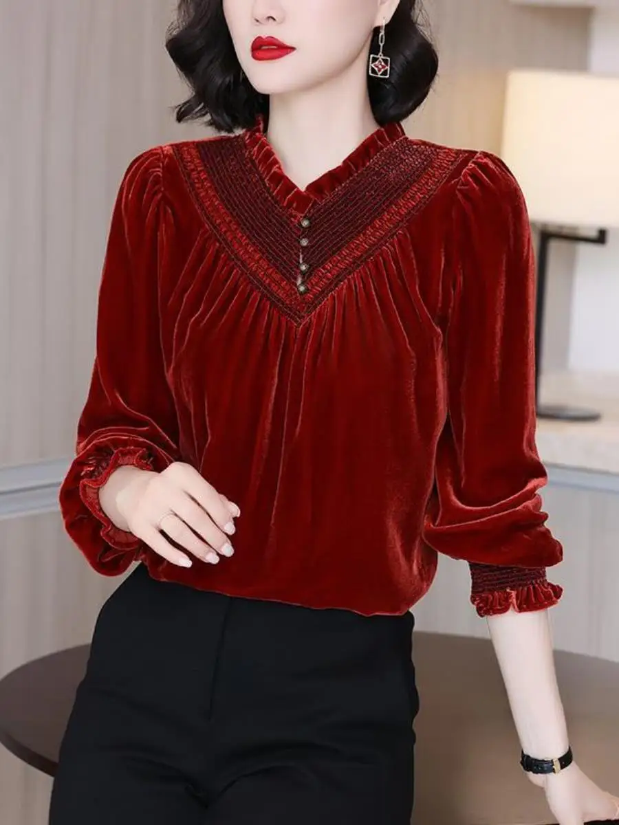 chemise-en-velours-haut-de-gamme-pour-femme-design-sensationnel-style-retro-avec-pochette-carree-collection-automne-hiver-2025