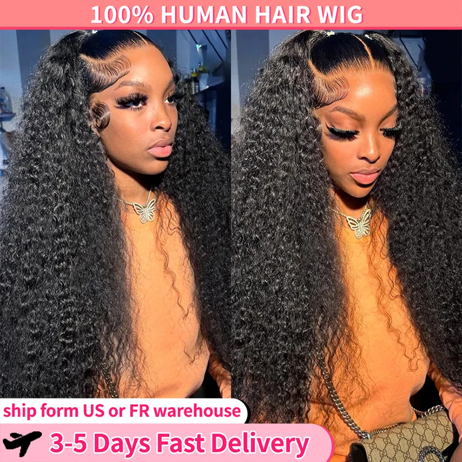 13x4 Lace Frontal Wigs Human Hair Water Wave Deep Curly 4x4 Lace Closure 200% 13X6 HD Lace Frontal Wig Pre Plucked For Women