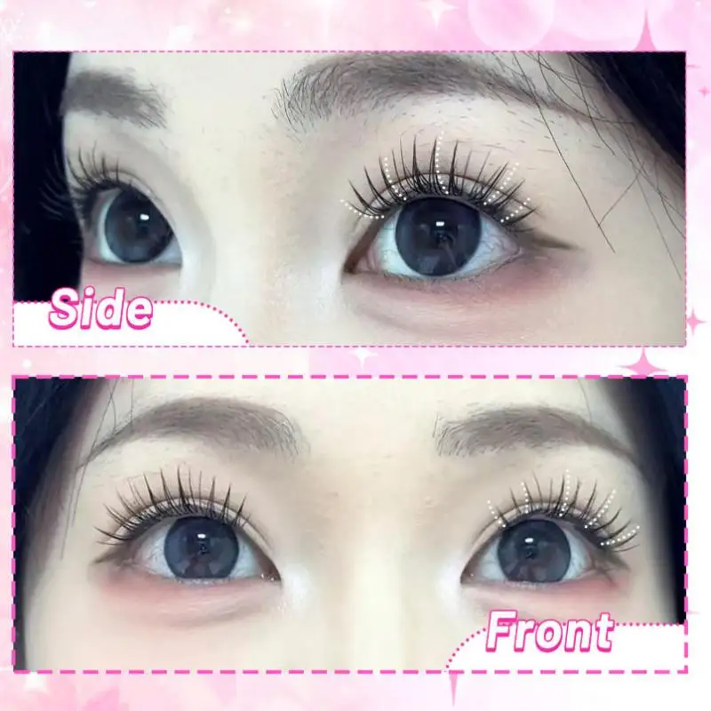 Comic Style Fluffy Segmented Lash Clusters Stylish Slender Self Adhesive False Eyelashes Reusable Eye Makeup For Daily Everyday