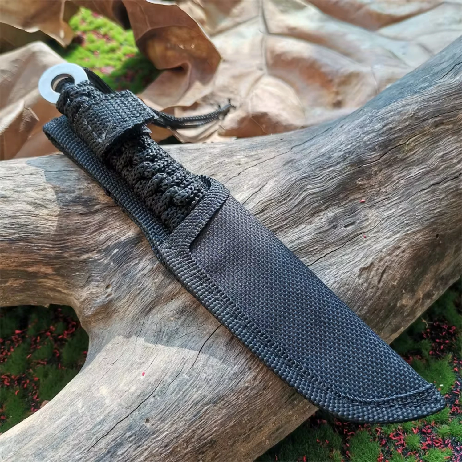 8CR13MOV Blade Straight   Outdoor Survival and Defense -  and Reliable Fixed Blade  with Rope Wrapped Handle