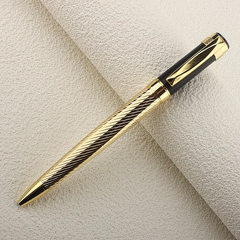 Luxury Quality 719 Silvery Business Office Medium Nib Ballpoint Pen New School Stationery Supplies Gold Ball Point Pens