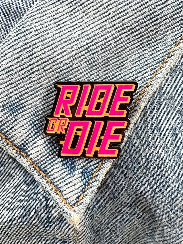 AliExpress Ride Or Die Enamel Pin Punk Graffiti Style Lapel Pin Gift Decoration Accessories For Cycling Enthusiasts