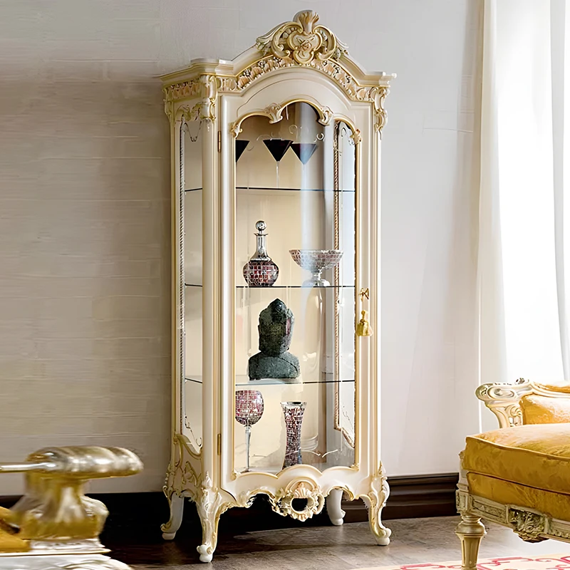 

Carved luxury wine cabinet villa living room dining room wine rack high-end club front desk display cabinet