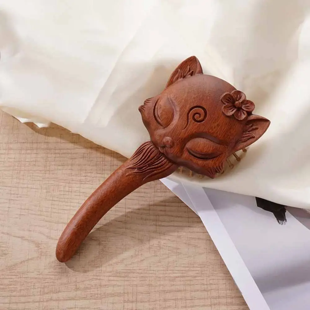 Handheld Animal Shape Air Bag Sandalwood Comb Portable Scalp Massage Comb Head Blood Circulation Relieve Comb Brush Women