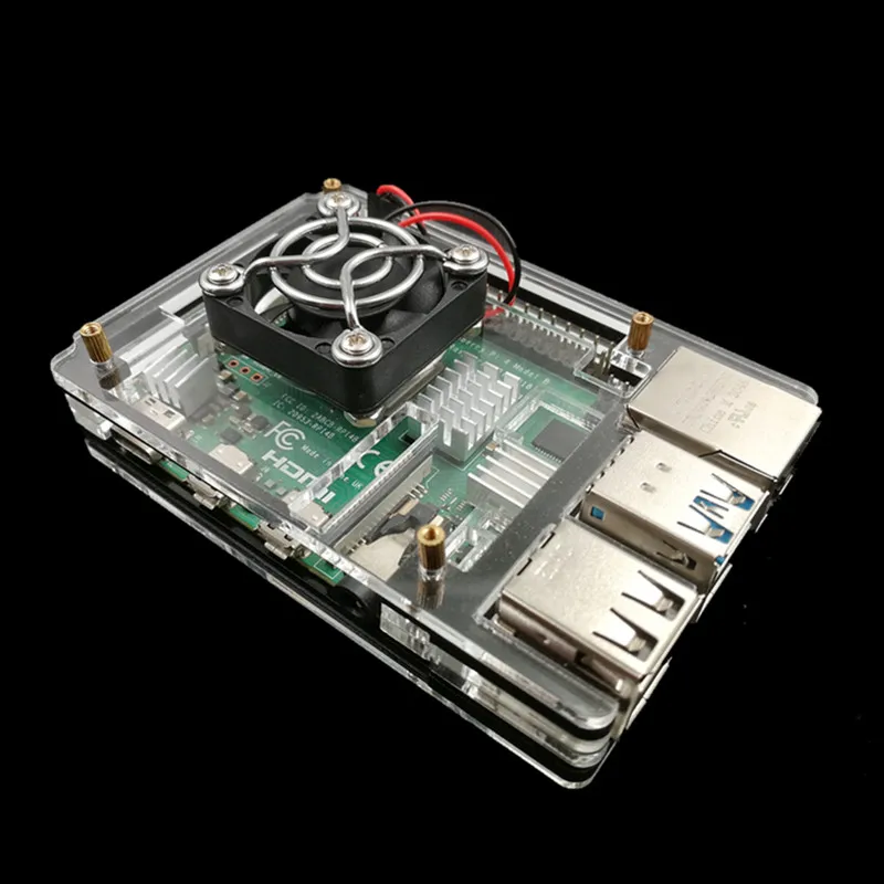 Funda para Raspberry Pi 4, carcasa acrílica para Raspberry Pi 4 Moddel B, soporte para instalar la pantalla de 3,5 pulgadas