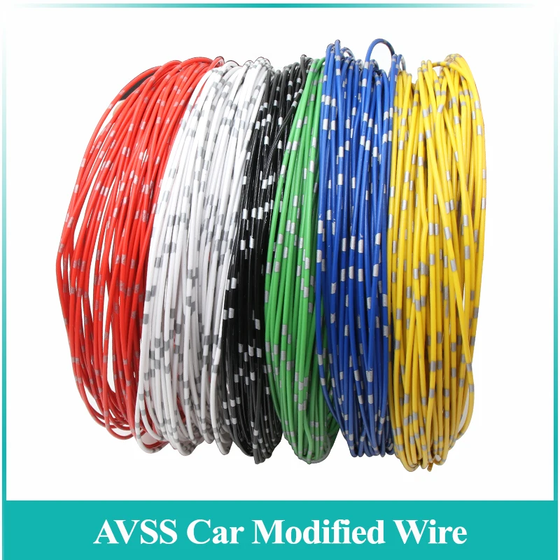 5/10/50/100m AVSS Car Modified Wire Speaker Audio Cable 22 20 18 16 14 13 AWG OFC Oxygen-free Pure Copper PVC Power Cord Line