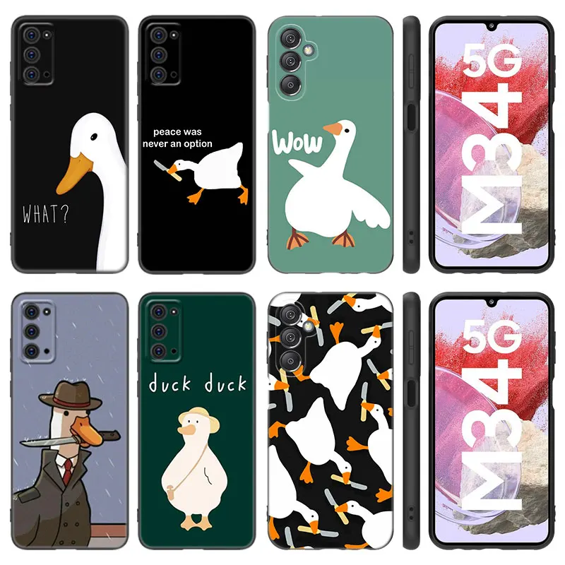 Goose Duck Funny Game Case For Samsung M30 M31 S Note 10 Lite 20 Ultra M04 M13 M32 4G M14 M23 M33 M34 M42 M52 M53 M54 5G M11 M12