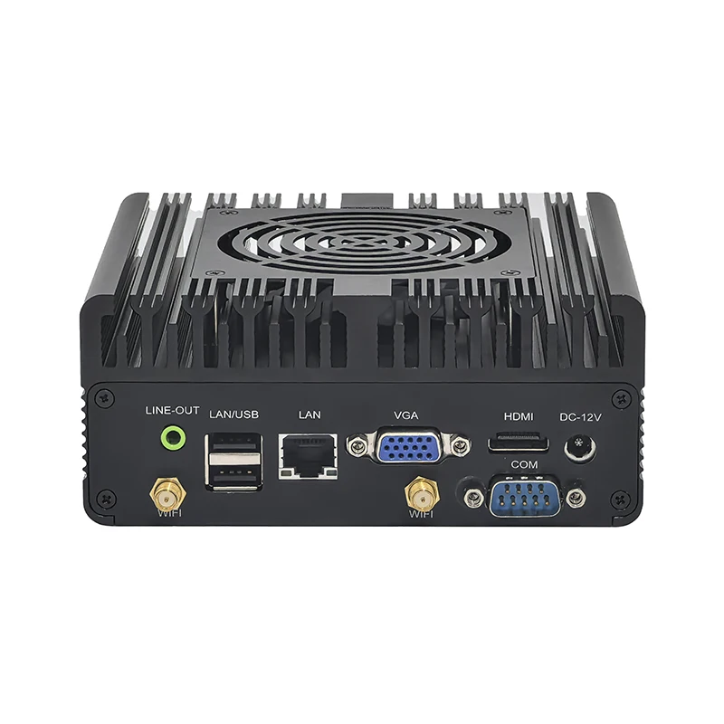 New Model N12H-E NANO Mini Computer 1*LAN Alder Lake 12th Gen Core I5-1235U Double DDR4 Black Mini PC for Industrial Automation