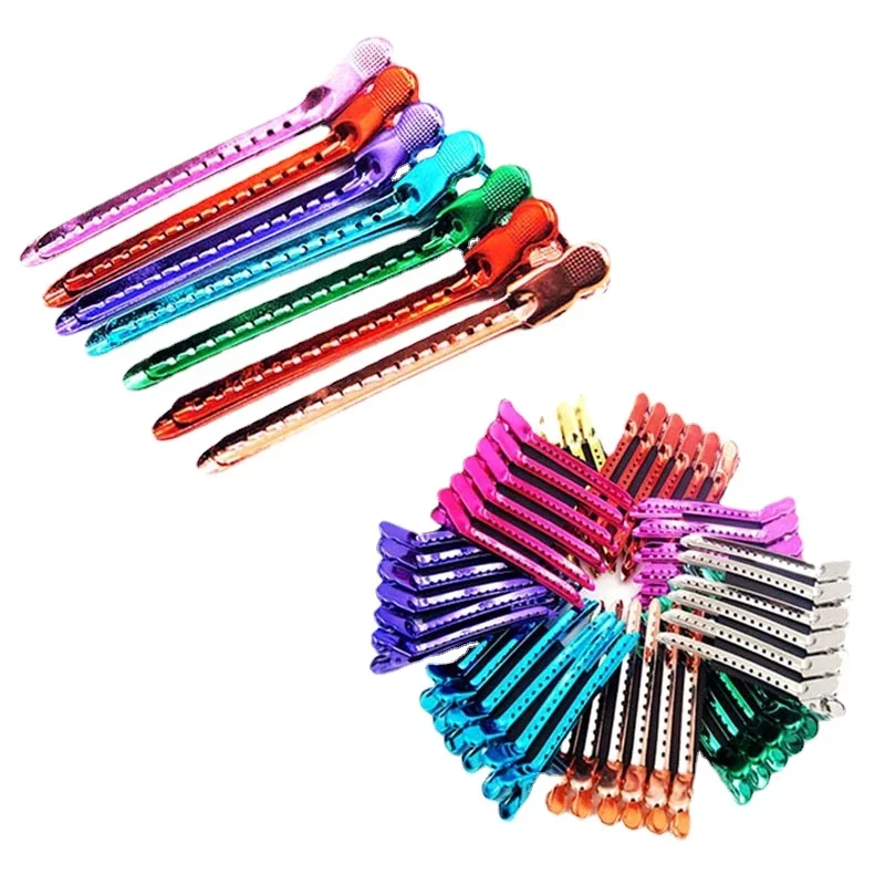 12pcs  Alligator Hair Clips Metal Hairdressing Clamps Claws Barber Hairgrip Sectioning Clip Crocodile Hairpin Hair Styling Tools