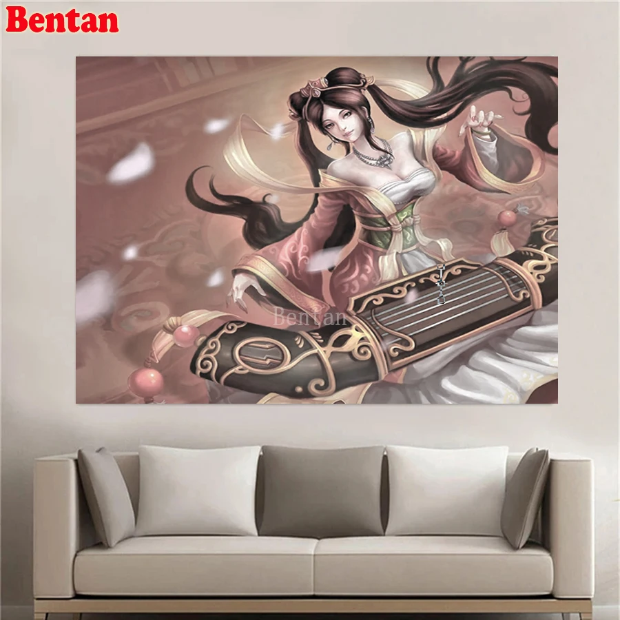 5D Diamond Painting Kit Diamond Embroidery Sexy Girl Musical Instrument Cartoon Full Square Drill DIY Rhinestone Home Decor 2021