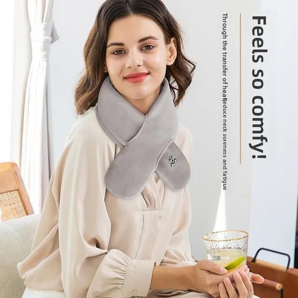 Electric Heated Scarf, Neck Massager, Soft Fleece Adjustable Shawl, Winter Travel Essential, Warm Comfortable Wear