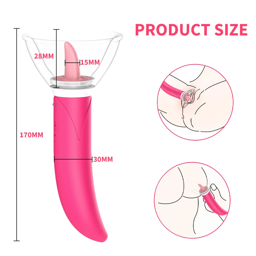 Tongue Licking Vibrator Sex Toys for Woman Vacuum Cup Pump Inhale Labia Breast Inhale Enlarge Massage Sucker Pump Vibrator