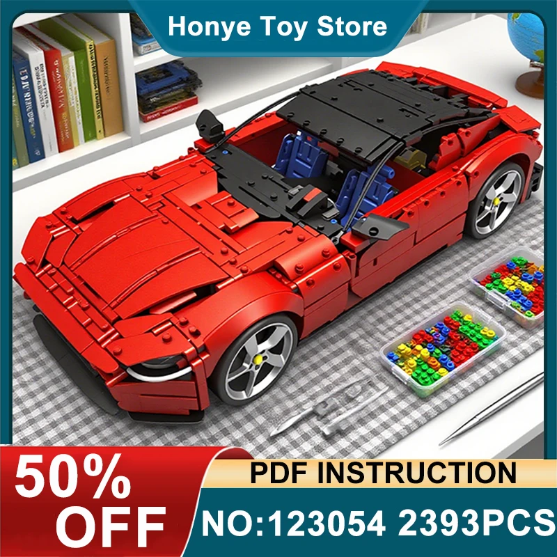 

Custom MOC-123054 Super Sports Hypercar Model Compatible 42143 Buidling Bricks Educational Puzzle Toys Chrismas Gifts kids