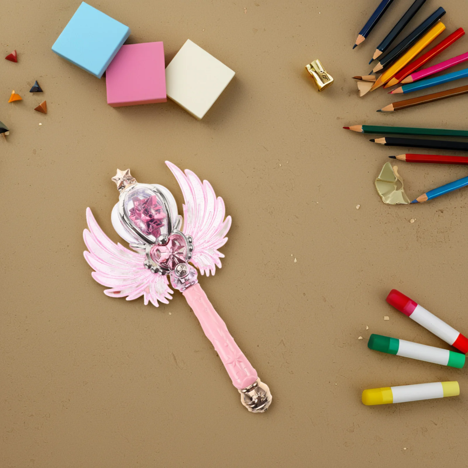 عصا متوهجة مع عصا خفيفة للأطفال والبنات وحفلات لعب الأدوار وحفلات أعياد الميلاد