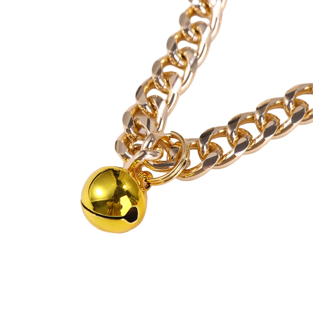 Pet Collar Fashion Bell Decor Aluminum Dog Cat Collar Pet Necklace Jewelry Clothing Accessories Supplies