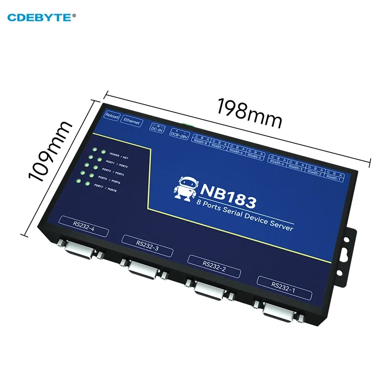 Imagem -02 - Cdebyte Modbus Gateway Rs485 232 para Rj45 Ethernet Transmissão Transparente Vias Servidor Serial Nb183s Tcp Udp Mqtt Http Cão de Guarda