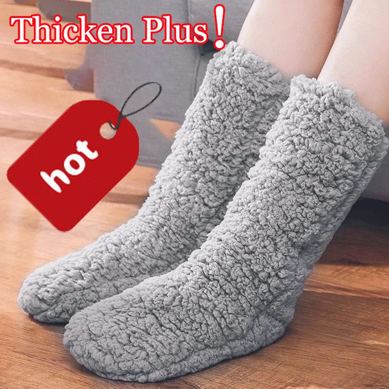 

ГОРЯЧАЯ ПРОДАЖА, осенне-зимние бархатные носки средней длины для женщин, теплые домашние носки-тапочки, нескользящие силиконовые женские гетры для сна
