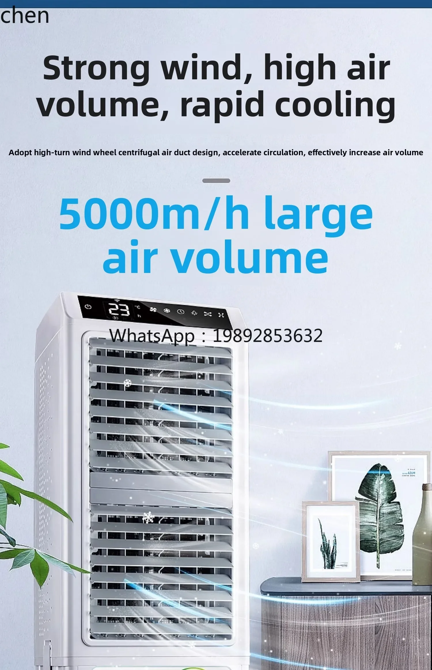 cc25Cooler Commercial Refrigeration Mobile Water Cooling Fan Outdoor Cooling Air Conditioning Fan Household