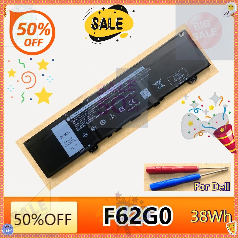 

F62G0 Laptop Battery for Dell Inspiron 13 7373 7386 2 in 1 5370 7370 7380 P83G P87G Vostro 5370 39DY5 RPJC3 Bateria 11.4V 38Wh