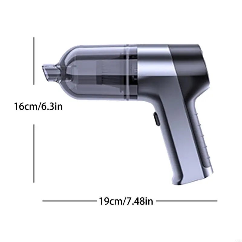 รถเครื่องดูดฝุ่นแบบใช้พลังงานสูงรถยนต์มือถือมือถือที่มีประสิทธิภาพการดูด USB แบบชาร์จได้ N58D