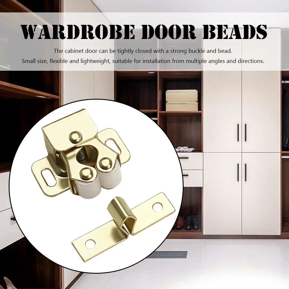 Description Picture 6 of itemFurniture Door Stoppers Antique Copper Color Cupboard Cabinet Door Roller Latch Twin Double Catches with Striker and Free Screws