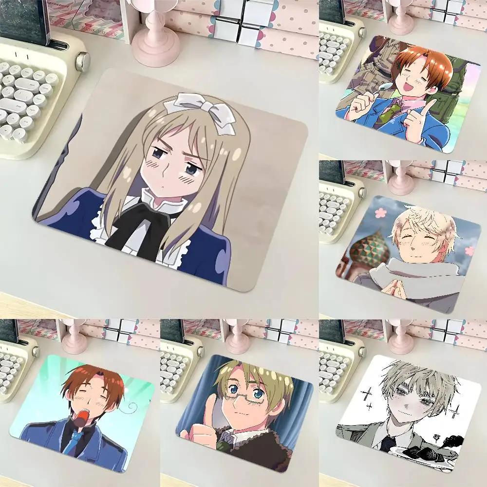 Hetalia Axis Powers Mousepad Small LockEdge Mouse Pad For Gamers Computer Desk Pad Rectangular Anti-slip Rubber